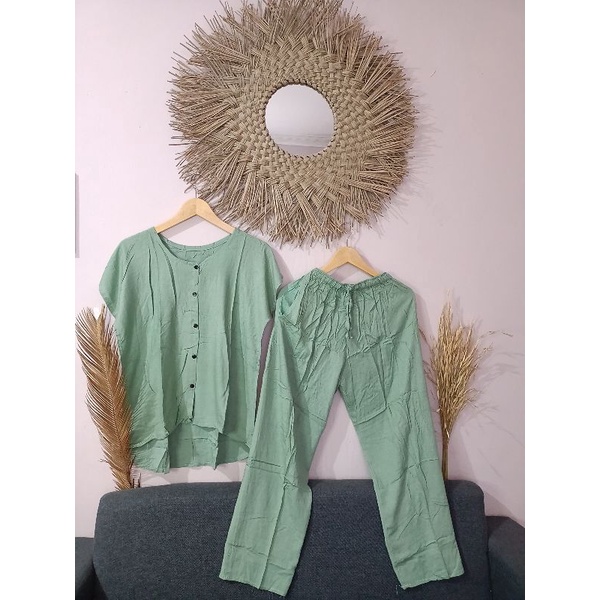 BAJU ONE SET POLOS KANCING ( BUSUI )