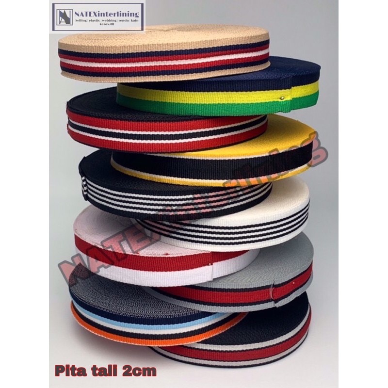 Pita List motif Untuk Baju 2cm / Pita grosgrain motif bendera