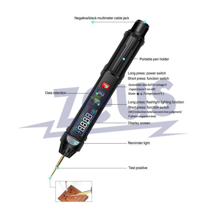 TOOLS - DIGITAL PEN MULTITESTER - MULTIMETER PEN DIGITAL RELIFE DT-01