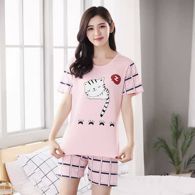 Lilipop.id  Baju Tidur Wanita Sleep Bear HP Hot pants Celana Pendek Allsize Baby Doll Bahan Kaos Dewasa