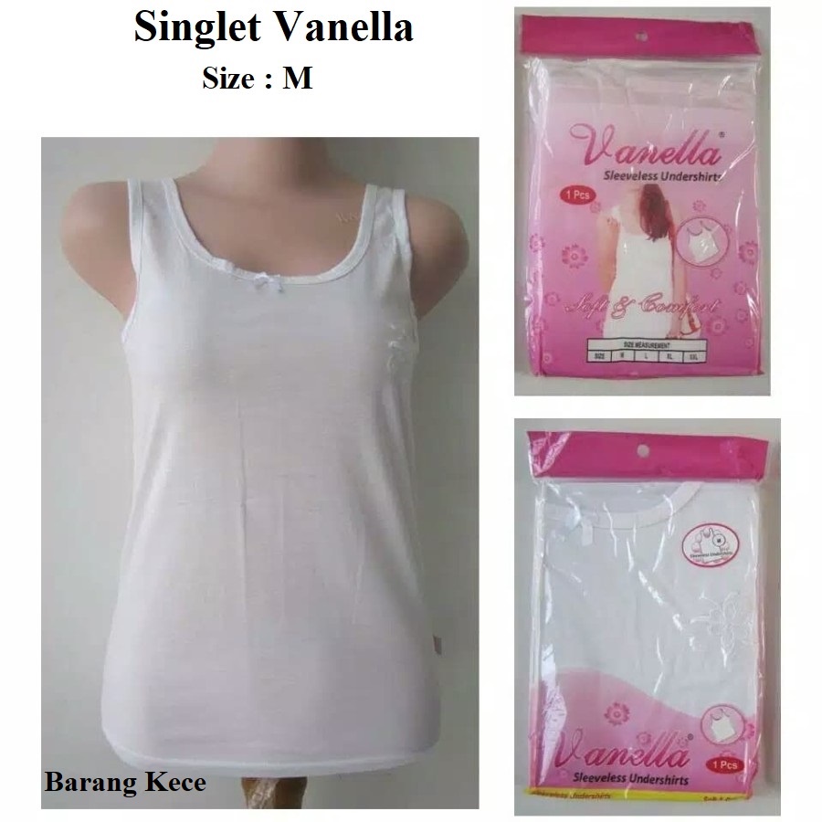 Kaos Dalam Cewek / Tank top Wanita / Singlet Perempuan Bahan Katun Vanella - COD barangkece-Vanella M - Putih