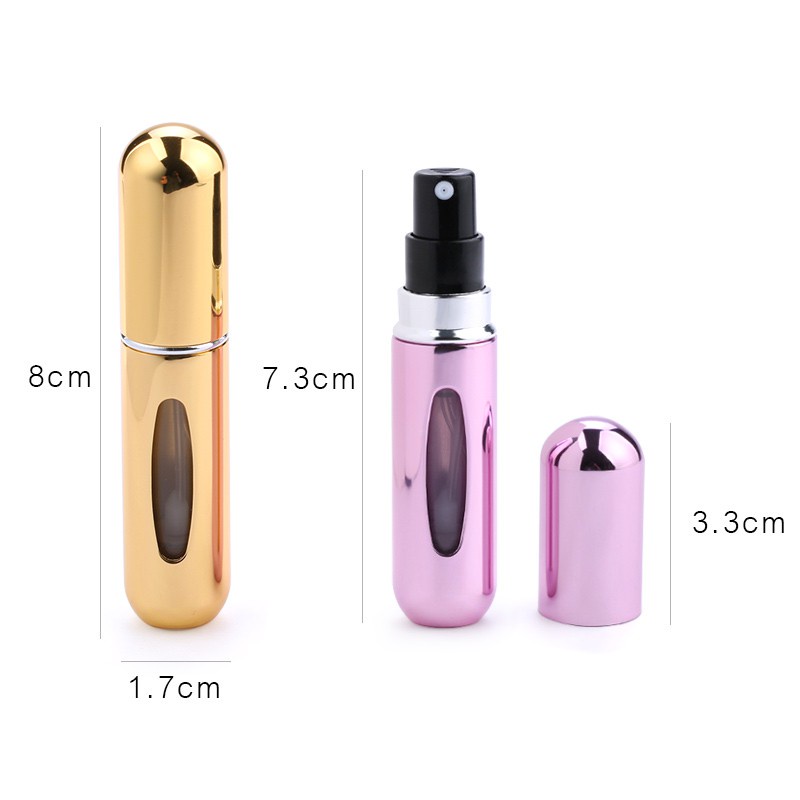 Botol Spray Parfum Mini 5ml Aluminium Spray Atomizer Wadah Kosmetik Travel Portabel Isi Ulang