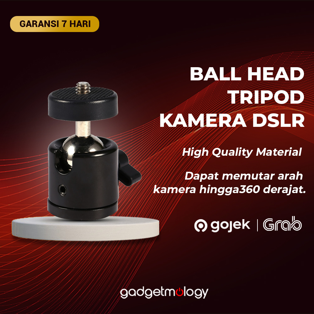 Ball Head Tripod Kamera DSLR Extend Mini Ballhead 1/4 Universal 360 Derajat