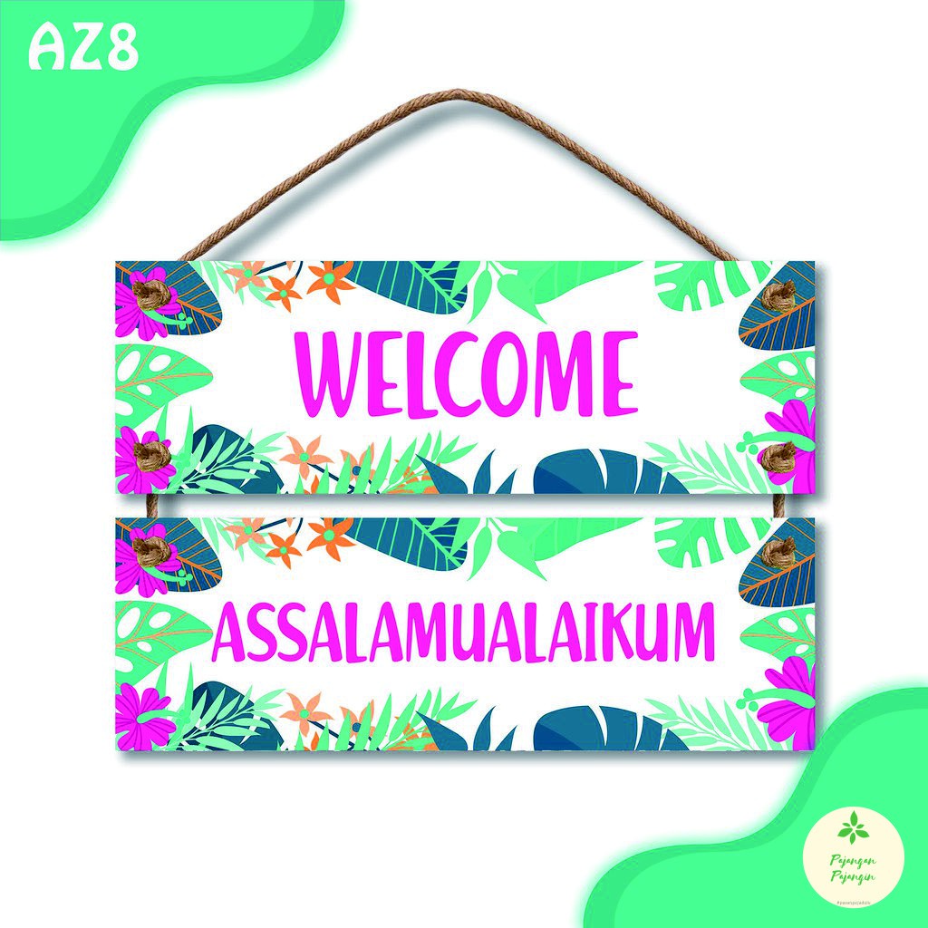 Hiasan Pajangan Dinding Rumah gantungan Assalamualaikum Shabby Nomor Rumah - AZ 8