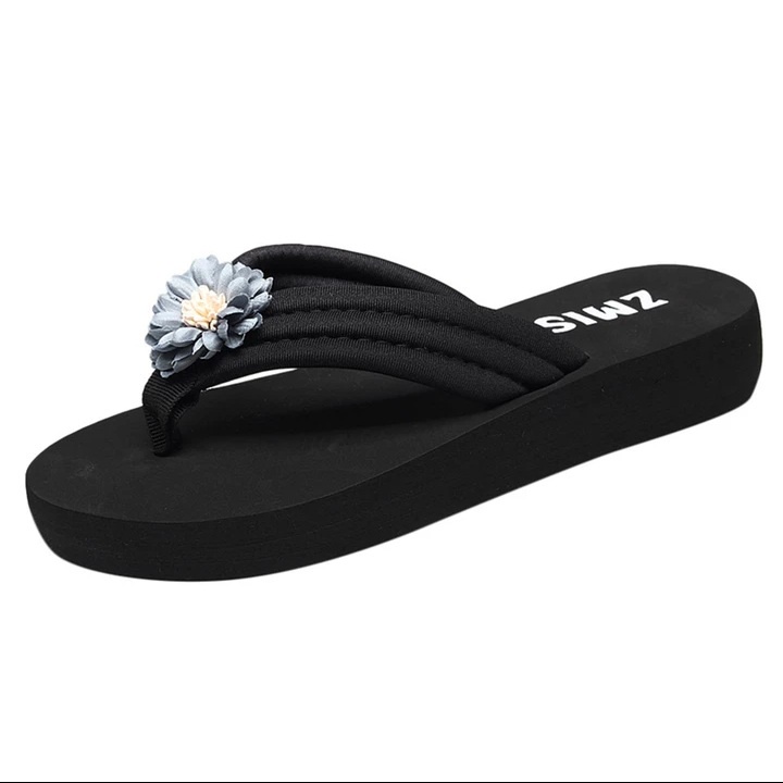 Sandal Wedges Jepit Bunga Wanita Terbaru/Sandal Wanita Terbaru