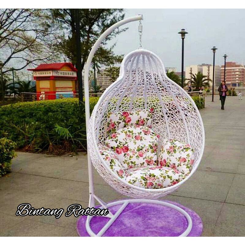 Ayunan Gantung  Rotan Sintetis Jambu Brekele Kursi Ayunan Termurah Terlaris Ayunan Teras Taman