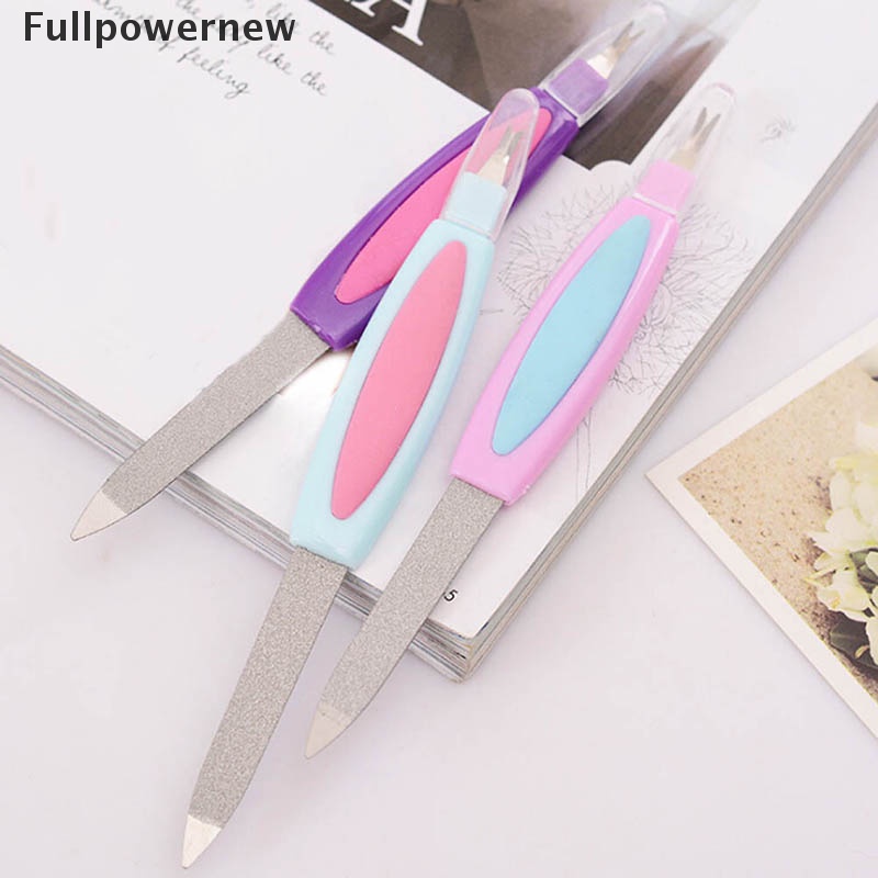 [FULL] 2 in 1 stainless steel nail file scrub buffer double sides pedicure tools