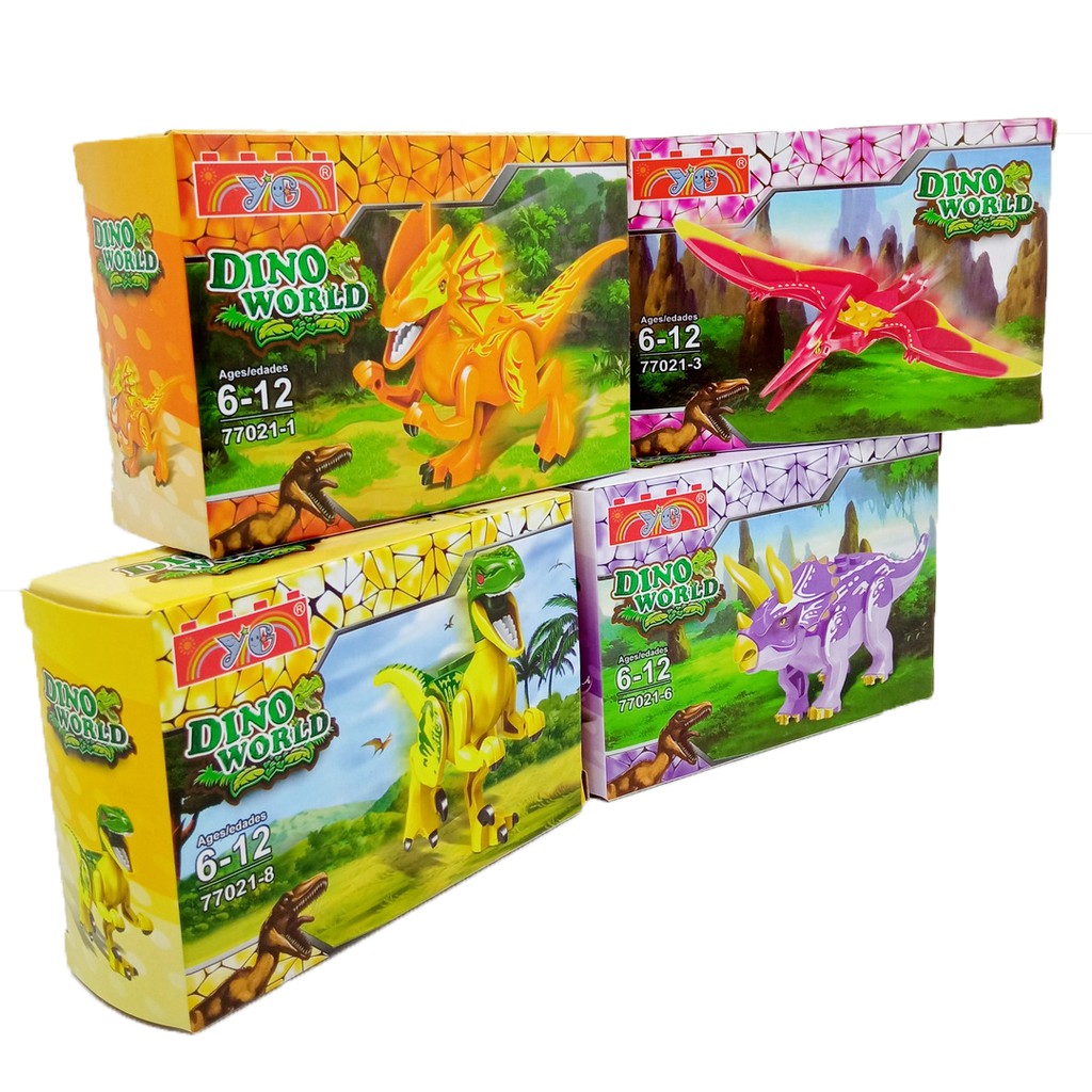 Set Brick Dino Isi 8 Mainan Mini Figure Dinosaurus