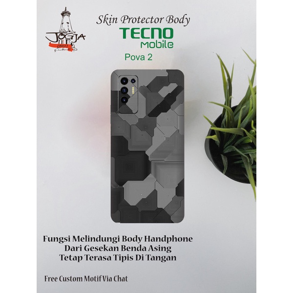Dapat 2pcs Garskin HP Tecno Pova 2 Motif grul - Free custom Motif
