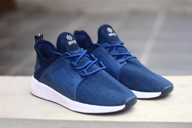 Sepatu sneakers pria sans original navy putih