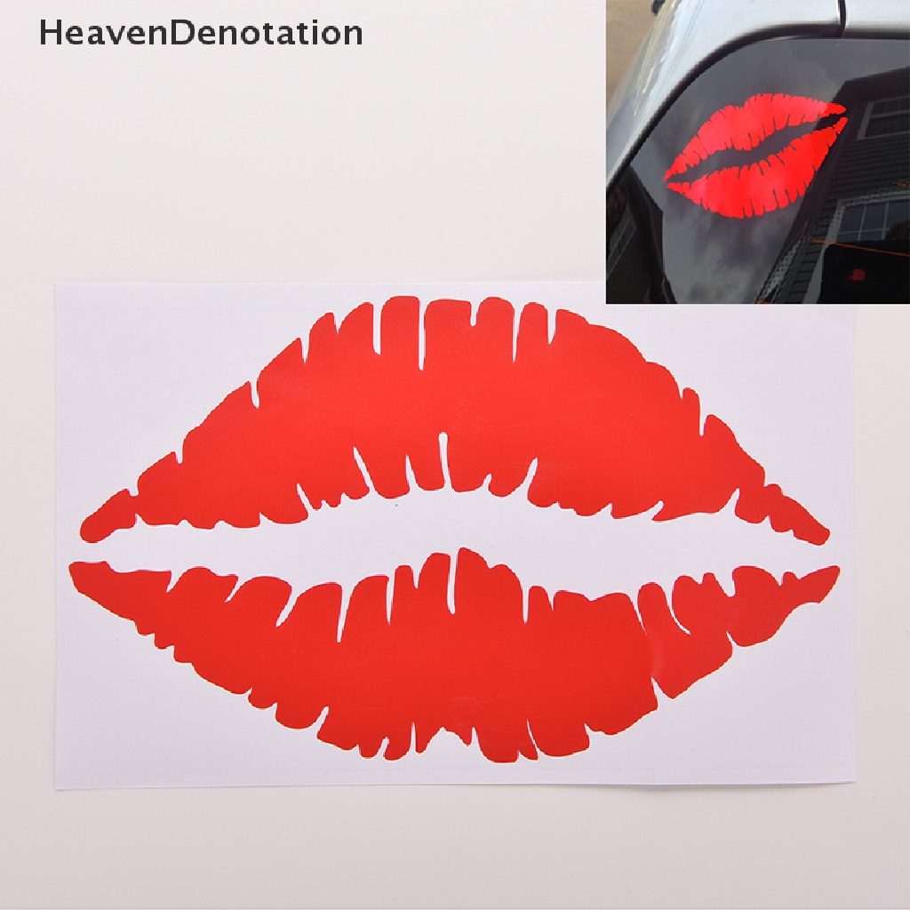 (Heavendenotation) 1pc Stiker Mobil Motif Bibir Sexy Bahan Pvc Warna Merah Untuk Dekorasi Bumper