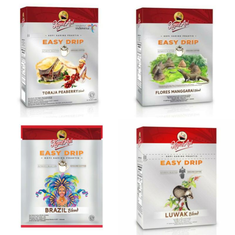 

KAPAL API easy drip luwak blend / toraja peaberry / brazil blend / flores magnolia