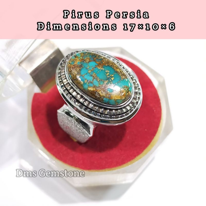 Cincin Permata Pirus Persia Asli Natural/ Batu Permata/ Batu Akik