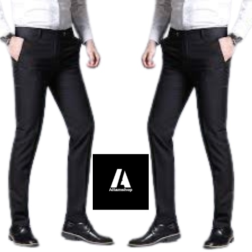 CELANA BAHAN / KERJA / FORMAL / KANTOR / PANJANG / HITAM / DASAR PRIA SLIMFIT Celana Kantor Formal K