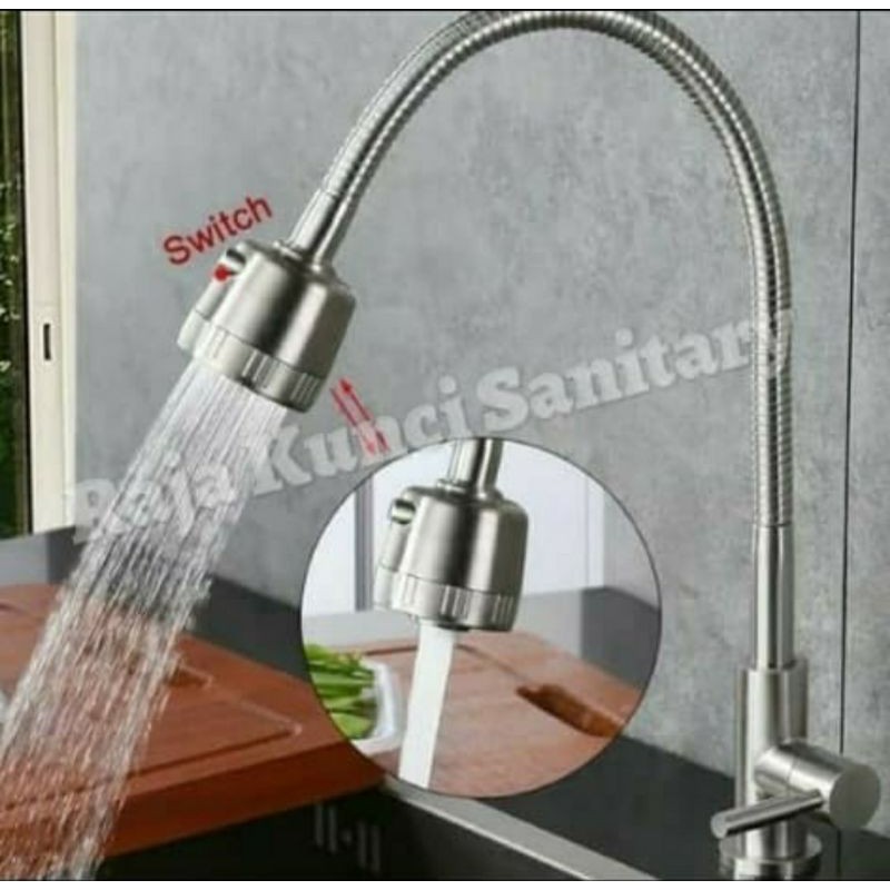 Kran Cuci Piring SUS 304/Kran Kitchen Sink/Kran Dapur/Kran Meja/Kran Tembok/Stainless SUS 304