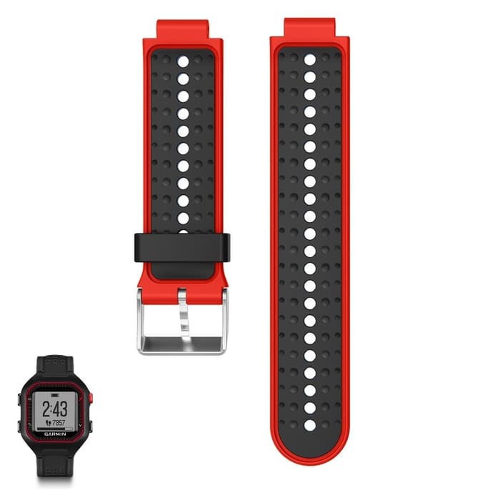 STRAP BAND GARMIN FORERUNNER 25 BLACK RED, tali jam FR 25