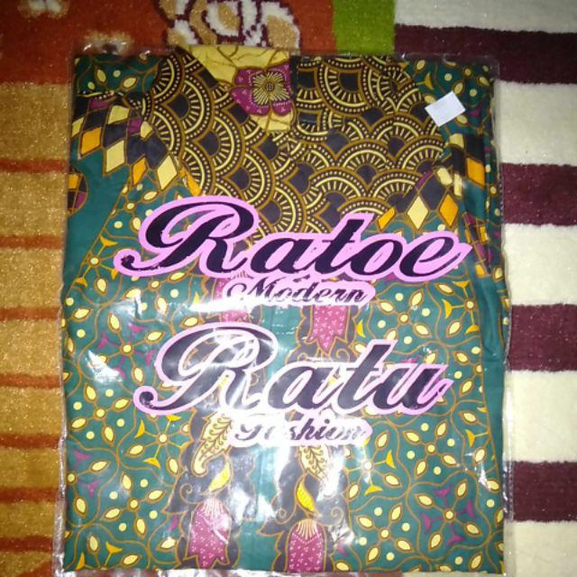 Tunik/outer Batik Ratoe Modern Model Krah Lipat, Runcing Samping Tanpa Tangan