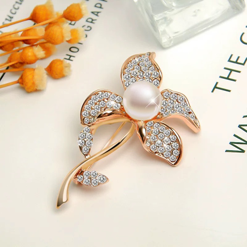 High-end Retro Mutiara Zirkon Bros Opal Swan Kupu-kupu Merak Bunga Berlian Imitasi Bros Aksesoris indah-21#