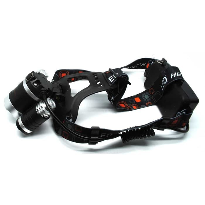 Headlamp 3 LED 5000 Lumens Cree XM-L - T6 HD-LD - Black--TaffLED