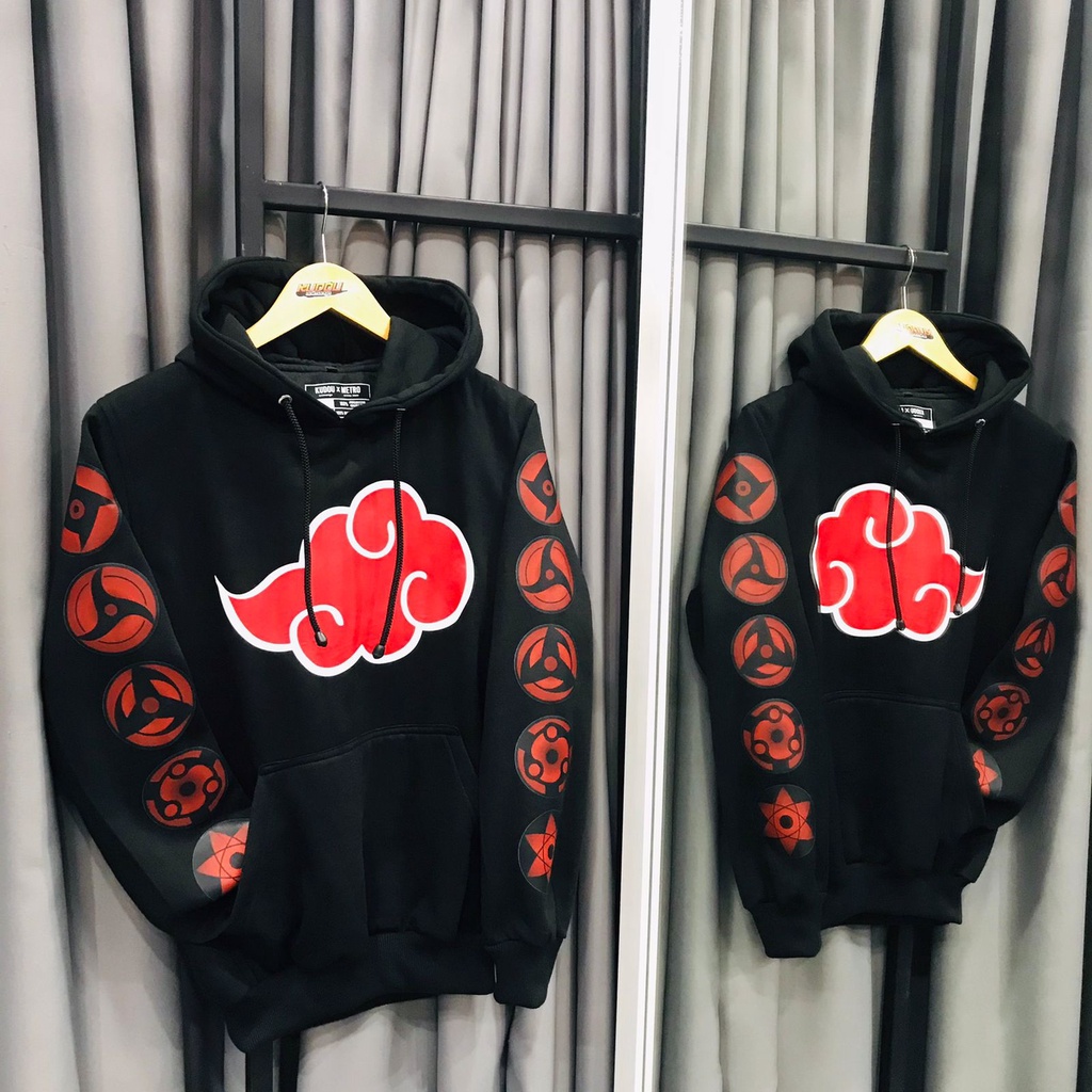 Hoodie Akatsuki Black Logo Anime Manga Naruto Premium Unisex