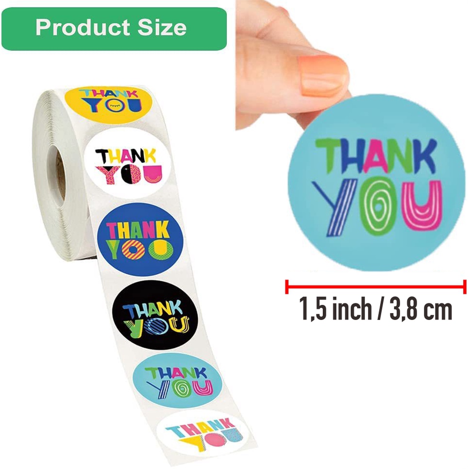 

Stiker Thank You Sticker Label Terima Kasih 8 variasi design berbeda diameter 3,8 cm
