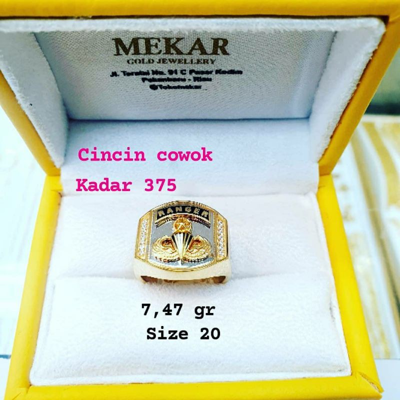 cincin pria emas asli kadar 375