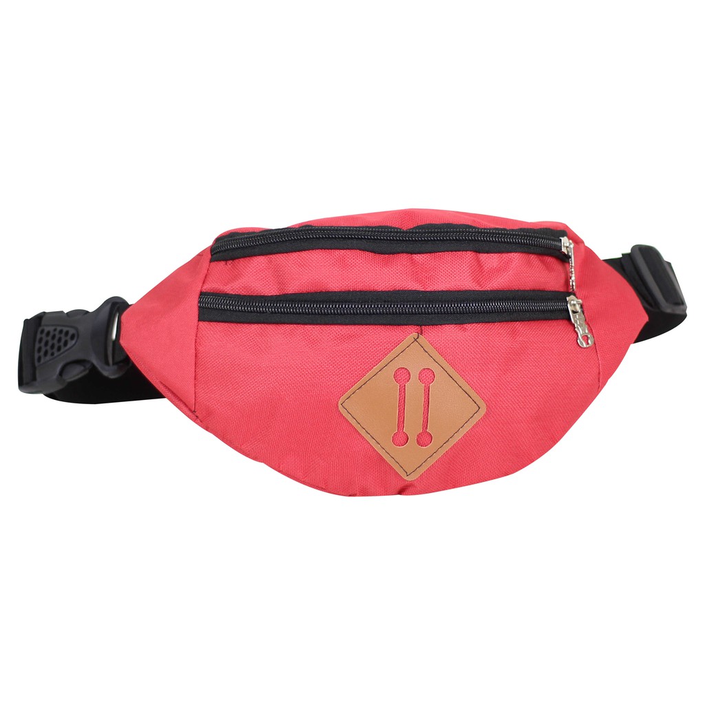 Tas Selempang Pria Kekinian Simple Waistbag Distro Merah Bagus Murah