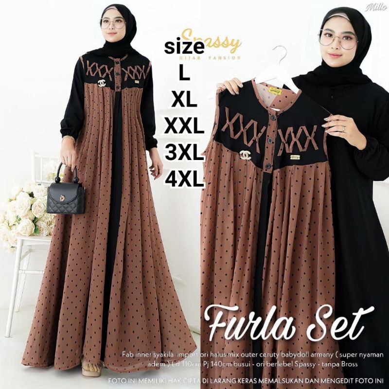 GAMIS WANITA BIG JUMBO SIZE TERBARU FURLA SET-1