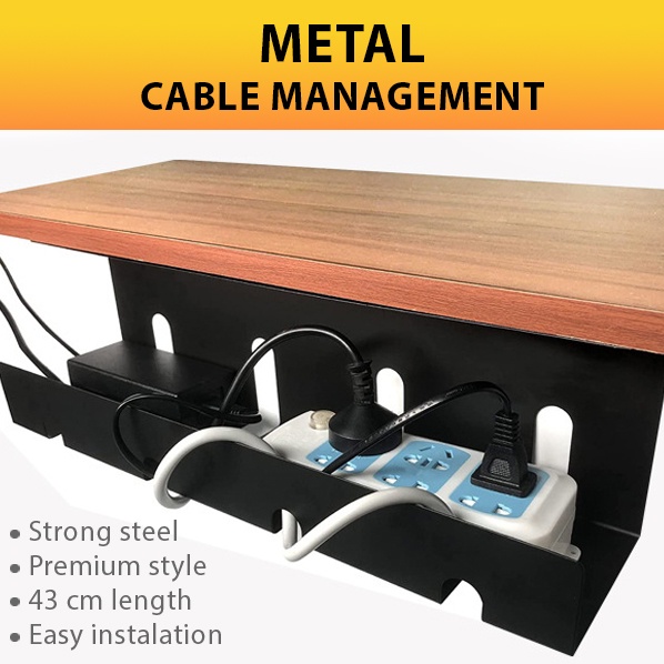 Under Desk Organizer Cable Management Rak Kabel Bawah Meja Bahan Besi / cable management bawah meja /cable organizer