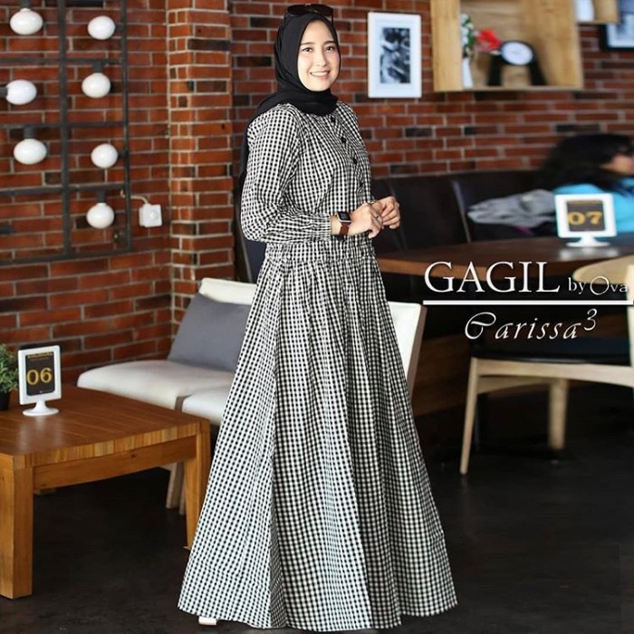 Setelan Gamis Syari Cantik Hitam Pakaian Original Jumbo ...