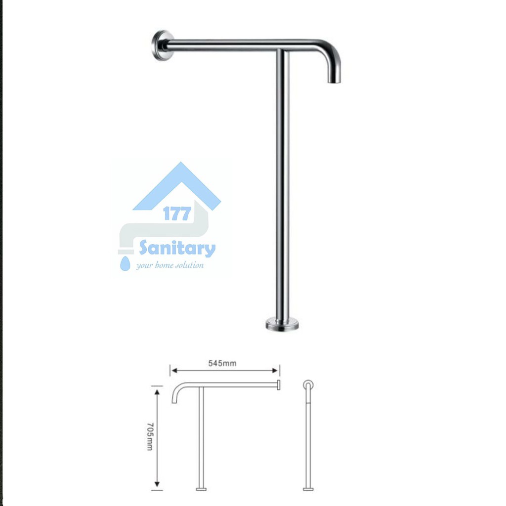 Grip bar  Stainless Toilet Kamar Mandi jumbo L7- Pegangan kloset closet WC RS Grab bar Disable Stenlis  pipa gede besar