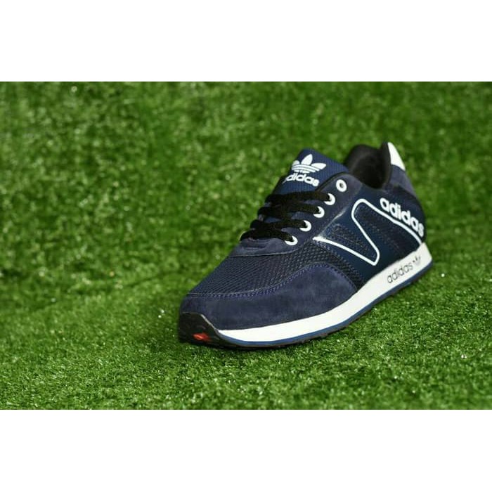 Sepatu Sport Casual Adidas Neo Racer Grade Ori / Navy Putih