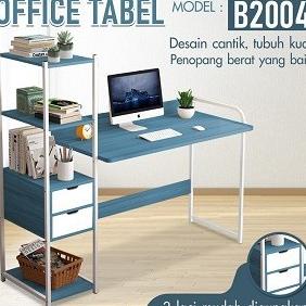 MEJA KOMPUTER MEJA KERJA MEJA BELAJAR MEJA KAYU LACI 2 ( WHITE ) B2004 GH64564Y