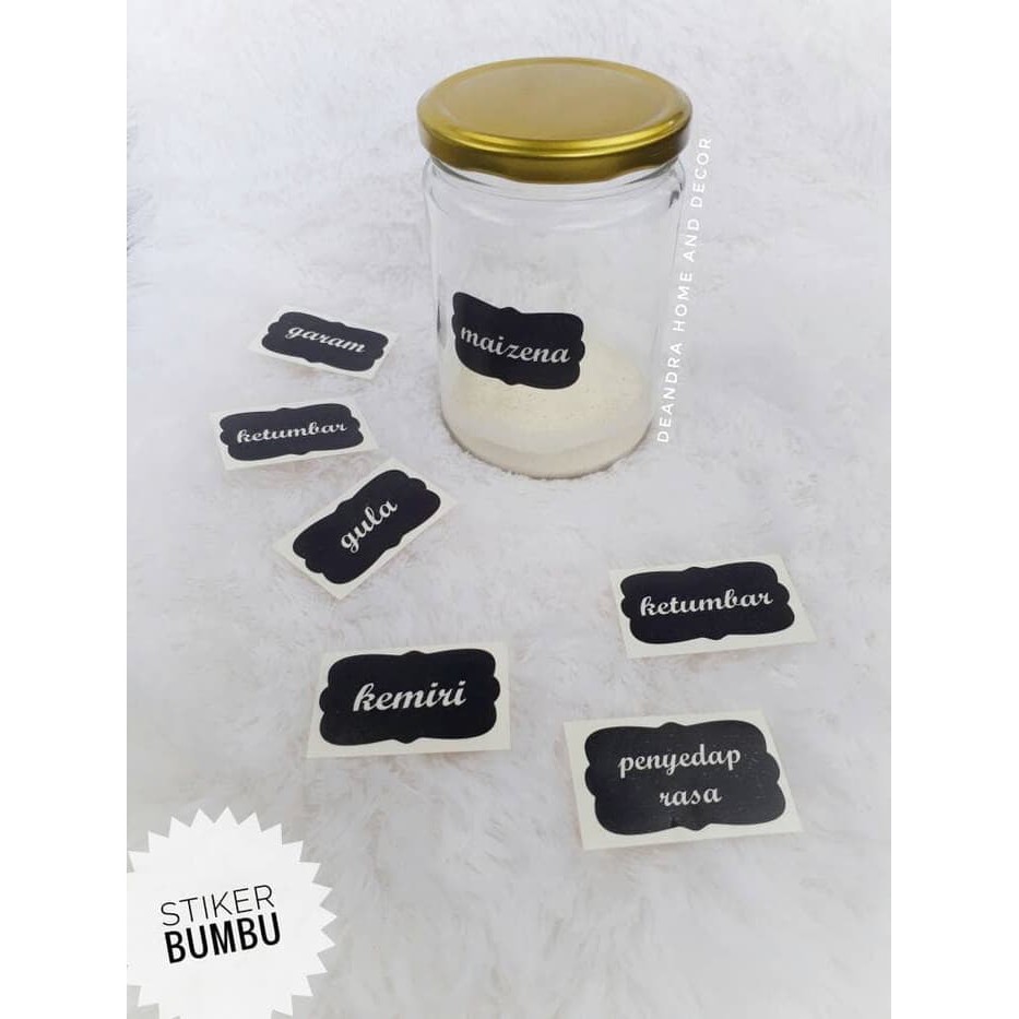  Stiker  nama  Bumbu  Dapur  Cut and print Stiker  Dekorasi 