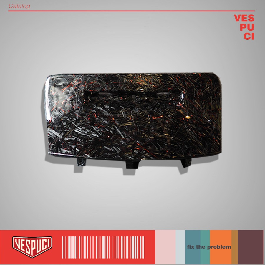 Cover Tutup Busi Carbon Forged Merah Vespa Matic Matik Metik Sprint Primavera 3V iGet ABS