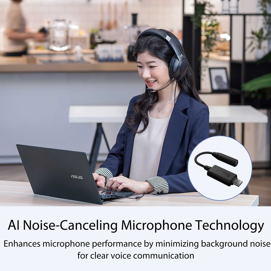 Asus AI Noise-Canceling Mic Adapter with USB-C Bundled USB 2.0 Adaptor ASUS AI NC MIC ADAPTER / USB-A