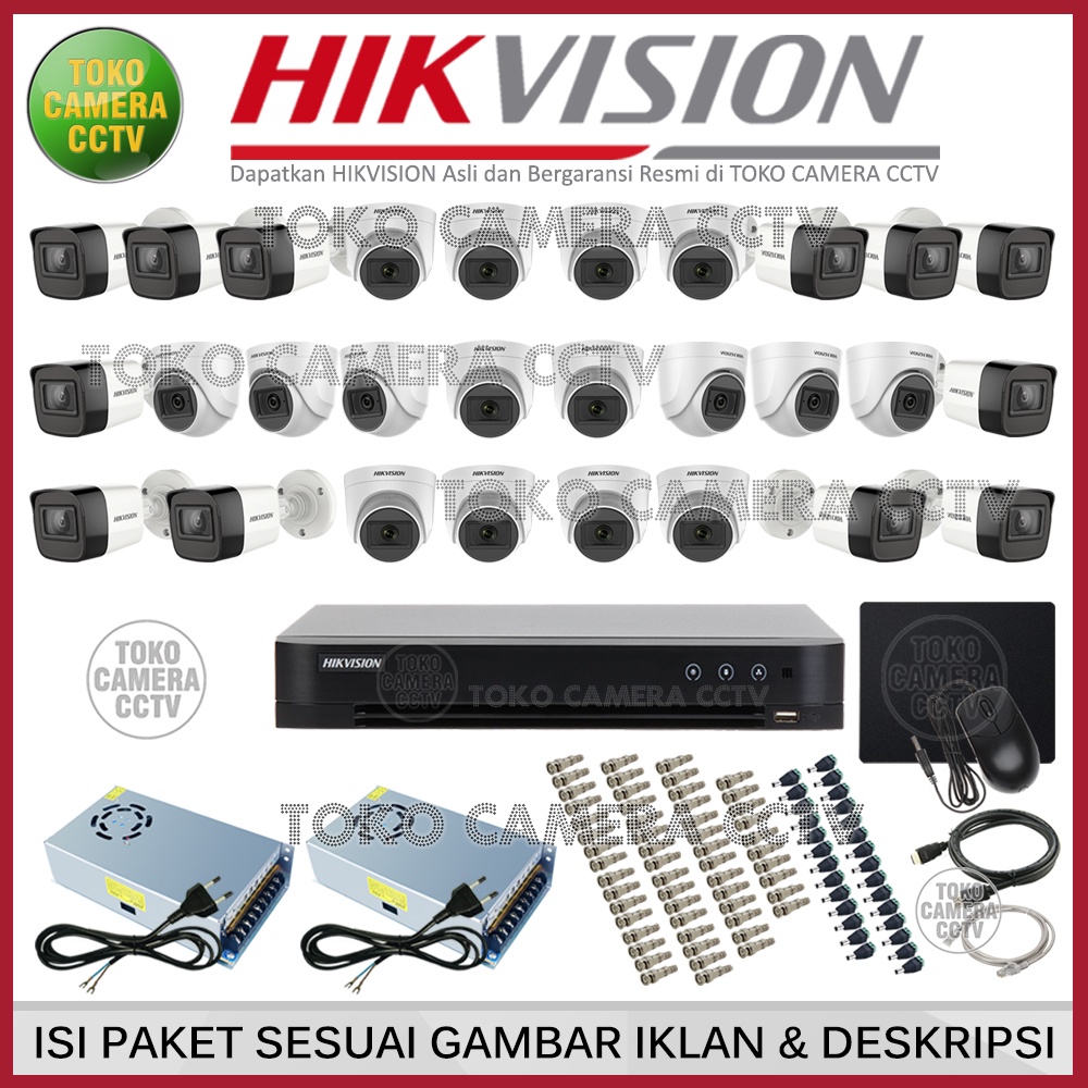 PAKET CCTV HIKVISION 2MP 32 CHANNEL 28 KAMERA