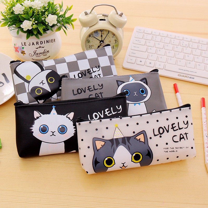 

PFS - 115 Tempat Pensil Lovely Cat Fancy Silikon Panjang Motif Tempat Alat Tulis Kucing Import Padang