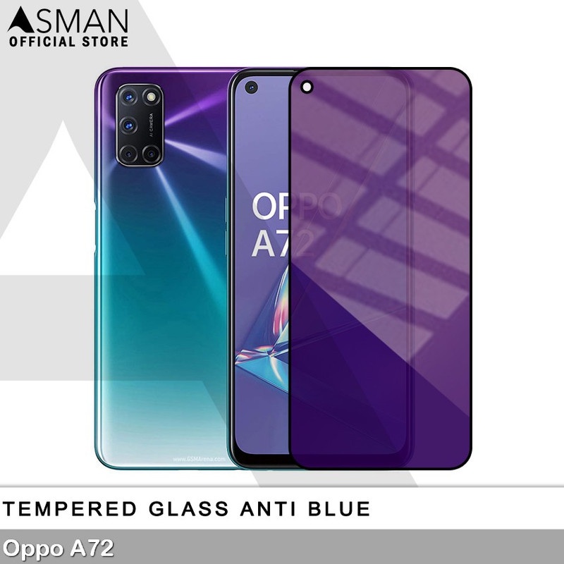 Tempered Glass Blue Light Full Lem OPPO A72 Anti Radiasi