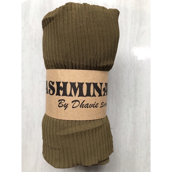 Hijab Pasmina plisket premium / Pasmina Plisket lidi / Pasmina pleated shawl / Pashmina plisket Tanpa Garis Tengah-30.Zaitun Full