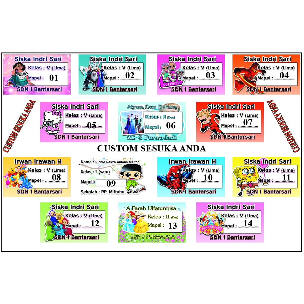 

STIKER LABEL MATA PELAJARAN (MAPEL) Custom