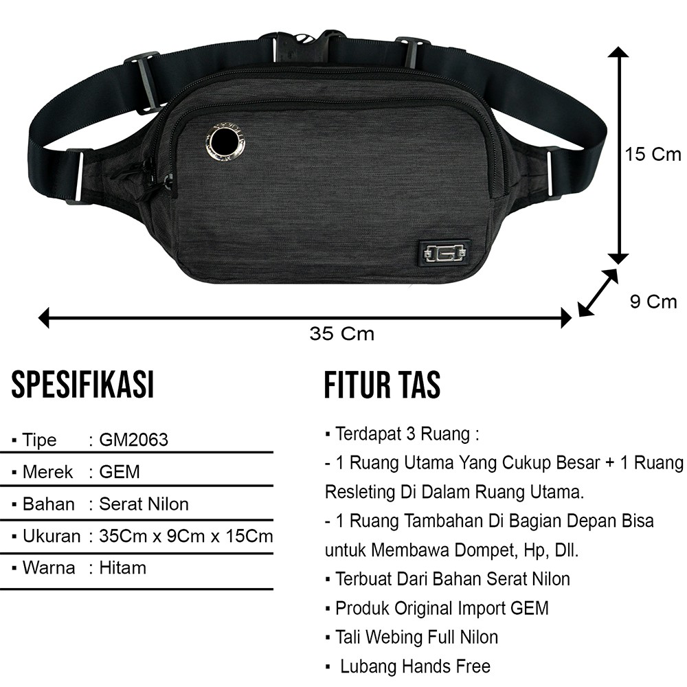 TAS SELEMPANG PRIA TERBARU TAS PINGGANG WAISTBAG TAS SLEMPANG OUTDOOR TAS BAHU-indoraya store