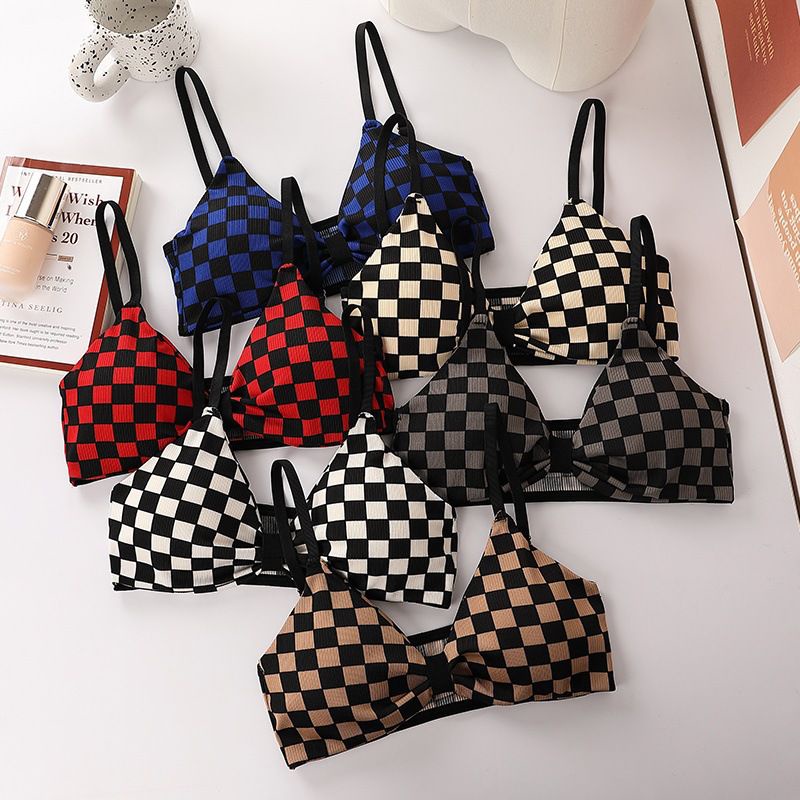 Nicebra Bra Pakaian Dalam Bra Wanita Import Motif Catur Push Up 1088