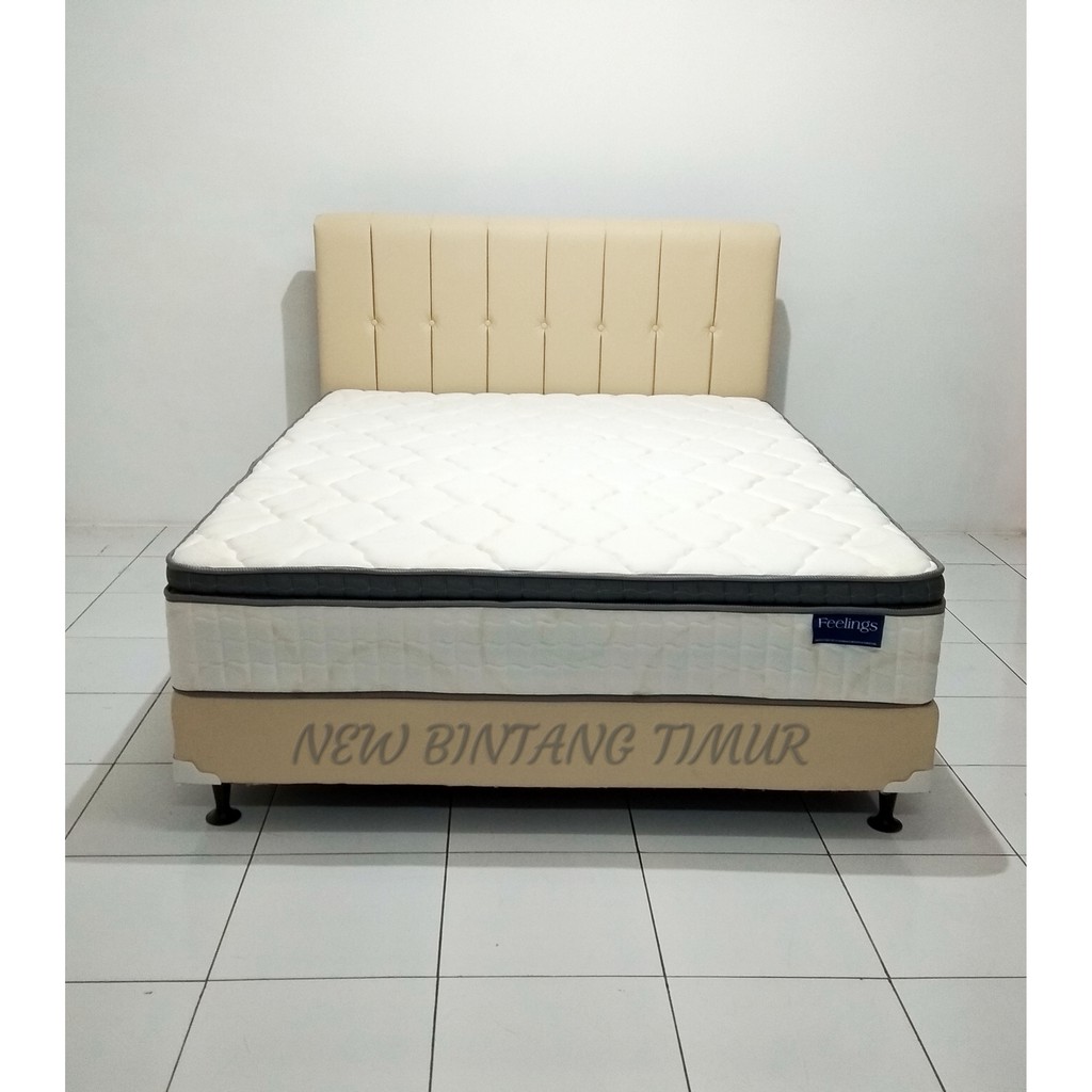 Spring Bed Romance Feelings Plush Top Cream 160 x 200 HB Romeo Cream Full Set - Jabodetabek