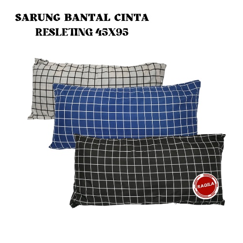 Sarung Bantal Cinta Resleting Bahan Katun Halus