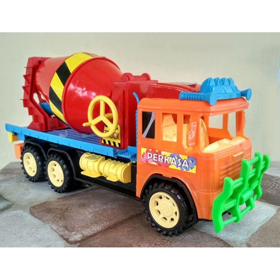 Mainan Anak Truk Mobil Molen Truck Aduk Semen Perkasa Bisa Diputar
