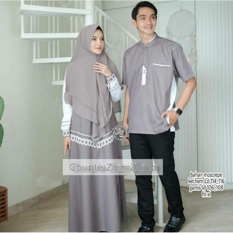 GAMIS COUPLE ZAIN ZAINA COUPLE BAJU MUSLIM LEBARAN RAMADHAN GAMIS SYARI
