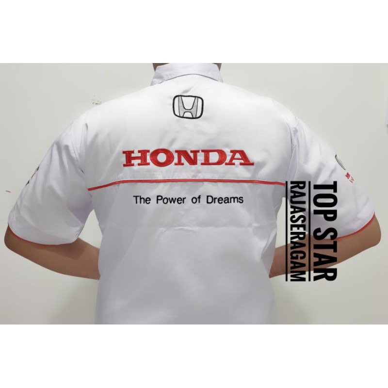 Baju Otomotif HONDA MOBIL Seragam Komunitas Moto GP Kemeja Bordir F1