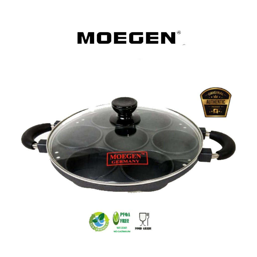 MOEGEN Cetakan Kue Martabak Mini Kue Lumpur Snack Maker 7 Lubang Datar Cake Pan