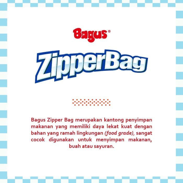 BAGUS ZipperBag EASY Slider 27x28cm 15's Kantong Food Grade Zipper Bag